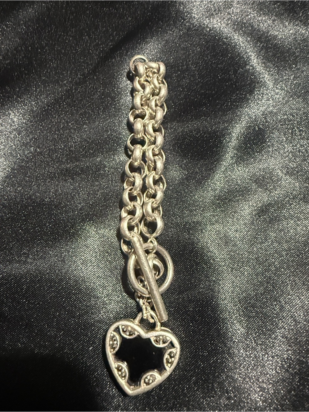 Vintage Polish Hallmarked 925 Sterling Silver Marcasite & Black Onyx Bracelet.